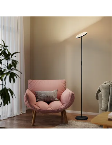 HOMCOM RGB Uplighter Floor Lamp, Tall Dimmable Standing Lamp with Remote & Touch Control, 350° Rotatable Head for Living Room Be