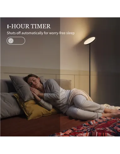 HOMCOM RGB Uplighter Floor Lamp, Tall Dimmable Standing Lamp with Remote & Touch Control, 350° Rotatable Head for Living Room Be