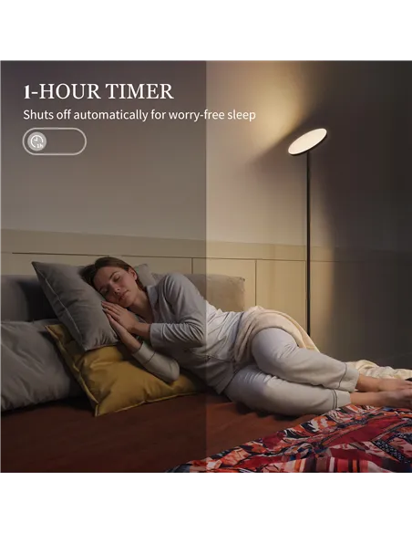 HOMCOM RGB Uplighter Floor Lamp, Tall Dimmable Standing Lamp with Remote & Touch Control, 350° Rotatable Head for Living Room Be