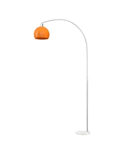HOMCOM Floor Lamp for Living Room, Modern Standing Lamp with Shade & Foot Switch for Bedroom, Office, Orange