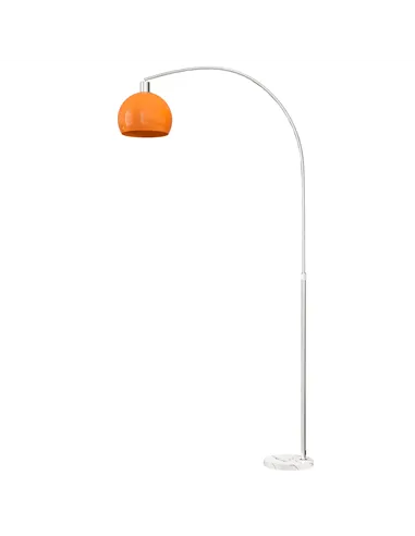 HOMCOM Floor Lamp for Living Room, Modern Standing Lamp with Shade & Foot Switch for Bedroom, Office, Orange
