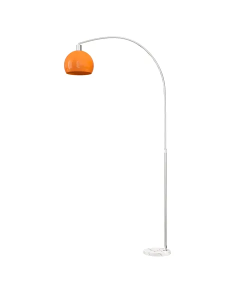 HOMCOM Floor Lamp for Living Room, Modern Standing Lamp with Shade & Foot Switch for Bedroom, Office, Orange