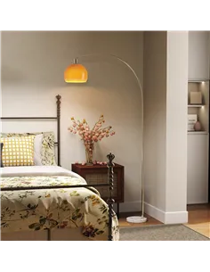 HOMCOM Floor Lamp for Living Room, Modern Standing Lamp with Shade & Foot Switch for Bedroom, Office, Orange 2