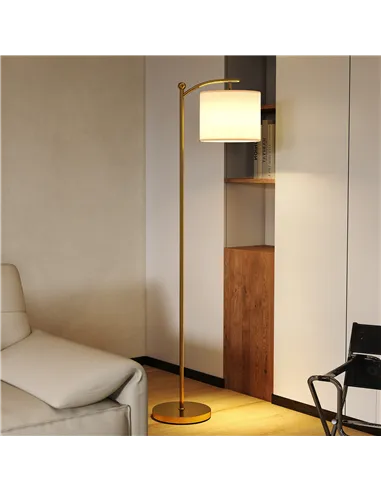 HOMCOM LED Floor Lamp with Remote Control - Gold Tone