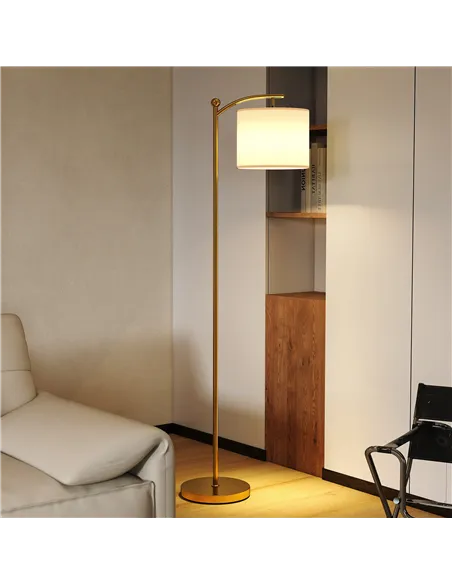 HOMCOM LED Floor Lamp with Remote Control - Gold Tone