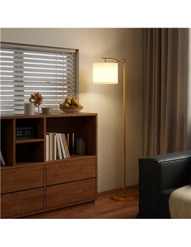 HOMCOM LED Floor Lamp with Remote Control - Gold Tone