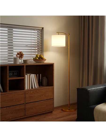 HOMCOM LED Floor Lamp with Remote Control - Gold Tone