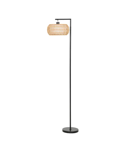 HOMCOM Boho Dimmable Floor Lamp - Black