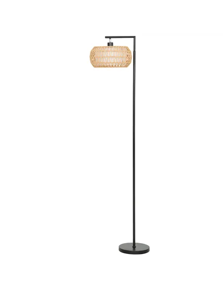 HOMCOM Boho Dimmable Floor Lamp - Black