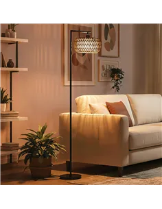 HOMCOM Boho Dimmable Floor Lamp - Black 2