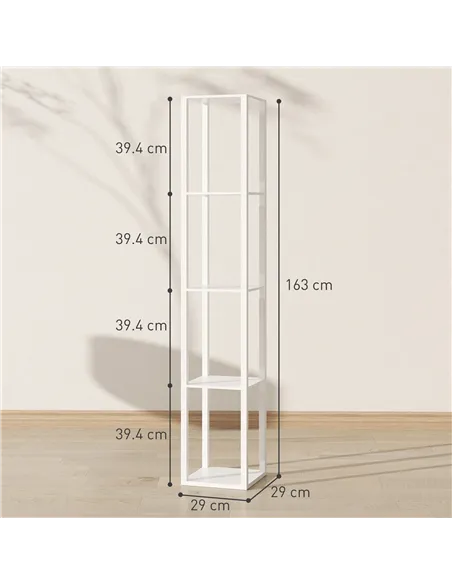HOMCOM Floor Lamp with Shelves and 3 Brightness Levels - White