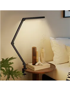 HOMCOM LED Desk Lamp, Dimmable Desk Light with Swing Arm and Clamp, Adjustable Eye-Caring Table Lamp with 2 Colour Modes & 5 Bri 2