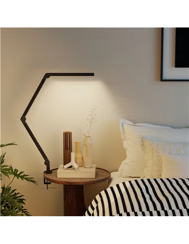 HOMCOM LED Desk Lamp, Dimmable Desk Light with Swing Arm and Clamp, Adjustable Eye-Caring Table Lamp with 2 Colour Modes & 5 Bri