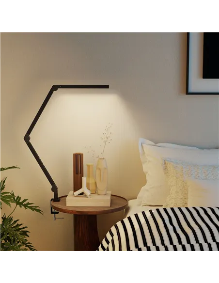 HOMCOM LED Desk Lamp, Dimmable Desk Light with Swing Arm and Clamp, Adjustable Eye-Caring Table Lamp with 2 Colour Modes & 5 Bri