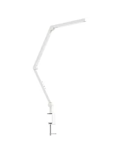 HOMCOM LED Desk Lamp, Dimmable Desk Light with Swing Arm and Clamp, Adjustable Eye-Caring Table Lamp with 2 Colour Modes & 5 Bri