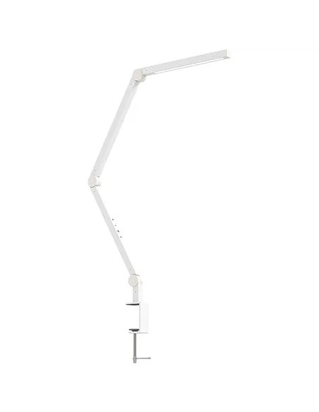 HOMCOM LED Desk Lamp, Dimmable Desk Light with Swing Arm and Clamp, Adjustable Eye-Caring Table Lamp with 2 Colour Modes & 5 Bri