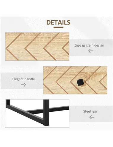 HOMCOM Bedroom Chest of Drawers, 6 Drawer Dresser, Sideboard Cabinet with Zigzag Design and Metal Base, Storage Drawer Unit, 120