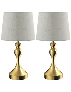 HOMCOM Bedside Lamps Set of 2, Modern Table Lamps with 3 Colour Temperatures, USB A+C Charging Ports and Linen Shade for Living 