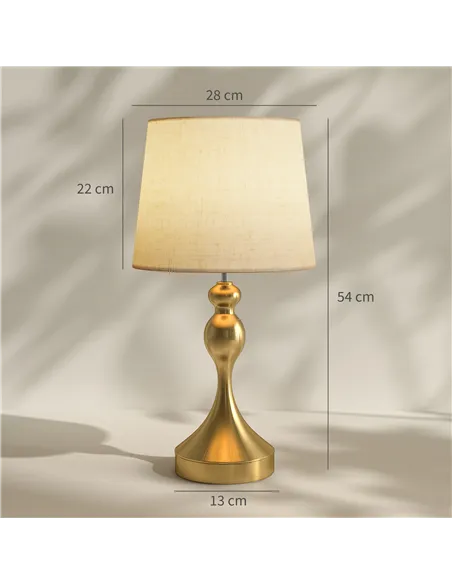 HOMCOM Bedside Lamps Set of 2, Modern Table Lamps with 3 Colour Temperatures, USB A+C Charging Ports and Linen Shade for Living 