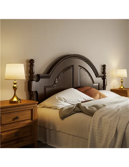 HOMCOM Bedside Lamps Set of 2, Modern Table Lamps with 3 Colour Temperatures, USB A+C Charging Ports and Linen Shade for Living 