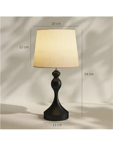 HOMCOM Set of Two Three-Colour Lamps, with USB Ports - Black/Beige