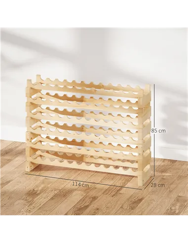 HOMCOM Six-Tier, 72 Bottle Wooden Wine Rack Set of 2 - Natural