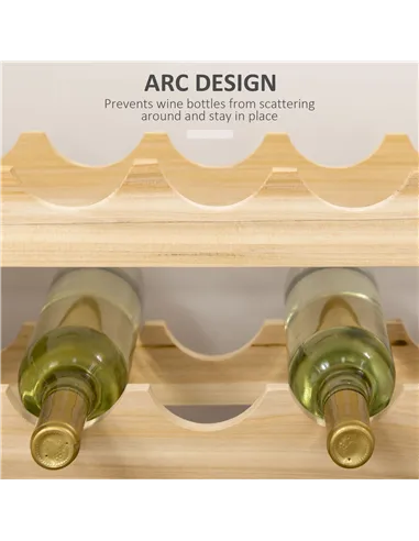 HOMCOM Six-Tier, 72 Bottle Wooden Wine Rack Set of 2 - Natural