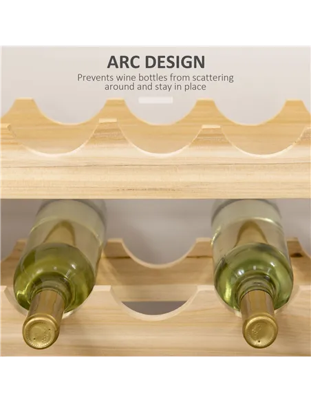 HOMCOM Six-Tier, 72 Bottle Wooden Wine Rack Set of 2 - Natural