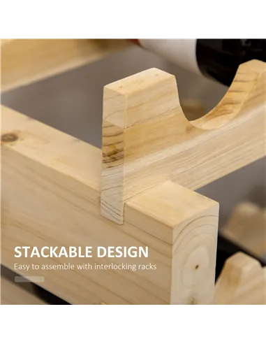 HOMCOM Six-Tier, 72 Bottle Wooden Wine Rack Set of 2 - Natural