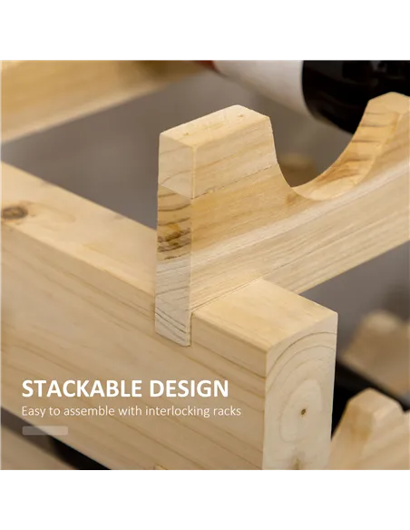 HOMCOM Six-Tier, 72 Bottle Wooden Wine Rack Set of 2 - Natural