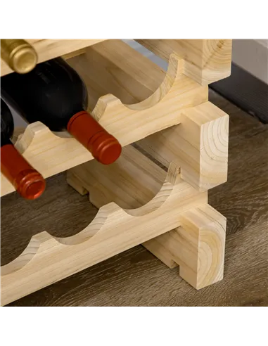 HOMCOM Six-Tier, 72 Bottle Wooden Wine Rack Set of 2 - Natural