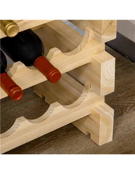 HOMCOM Six-Tier, 72 Bottle Wooden Wine Rack Set of 2 - Natural