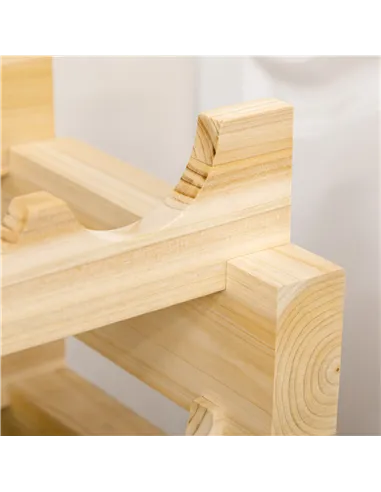 HOMCOM Six-Tier, 72 Bottle Wooden Wine Rack Set of 2 - Natural