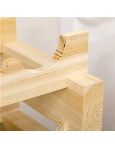 HOMCOM Six-Tier, 72 Bottle Wooden Wine Rack Set of 2 - Natural