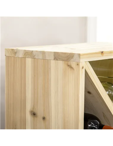 HOMCOM Set of 2 Wooden Wine Rack, X-Shaped Square Tabletop Storage Holder for 24 Bottle, Natural Wood