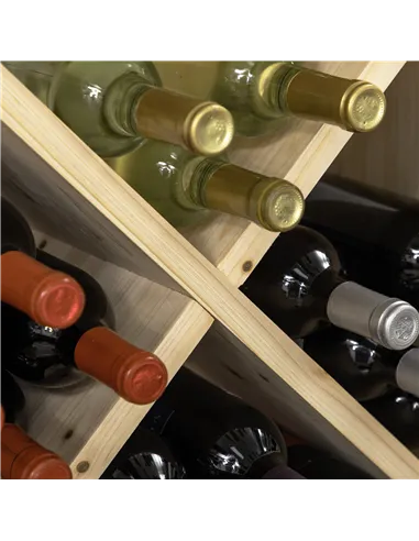 HOMCOM Set of 2 Wooden Wine Rack, X-Shaped Square Tabletop Storage Holder for 24 Bottle, Natural Wood