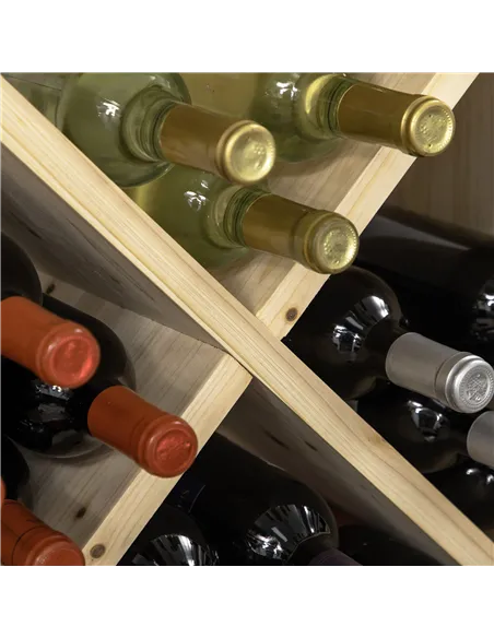 HOMCOM Set of 2 Wooden Wine Rack, X-Shaped Square Tabletop Storage Holder for 24 Bottle, Natural Wood