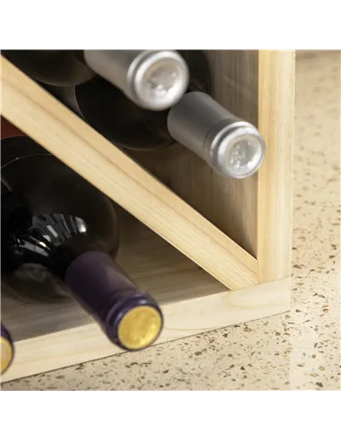 HOMCOM Set of 2 Wooden Wine Rack, X-Shaped Square Tabletop Storage Holder for 24 Bottle, Natural Wood