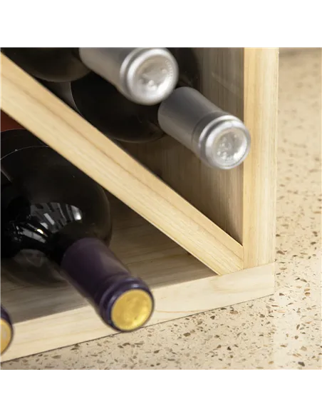 HOMCOM Set of 2 Wooden Wine Rack, X-Shaped Square Tabletop Storage Holder for 24 Bottle, Natural Wood