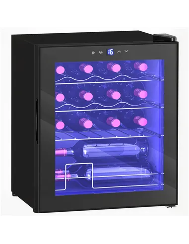 HOMCOM 42L 16-Bottle Wine Cooler Fridge - Black