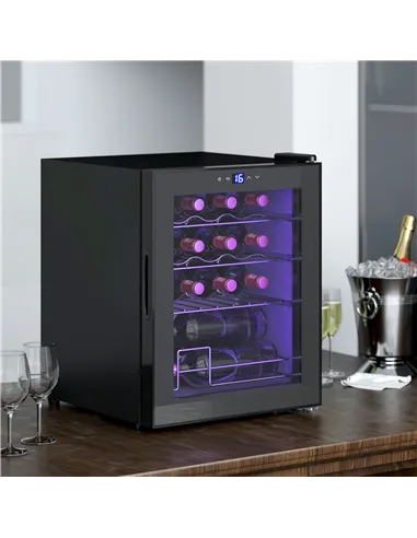 HOMCOM 42L 16-Bottle Wine Cooler Fridge - Black