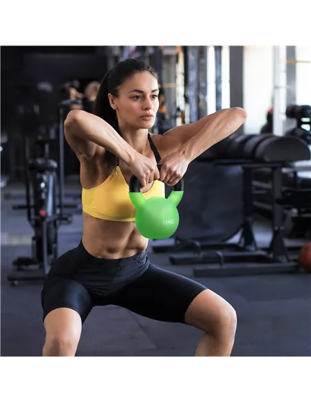 HOMCOM Soft Kettlebell, 12kg Kettle Bell with Non-Slip Handle for Home Gym Weight Lifting and Strength Training, Green