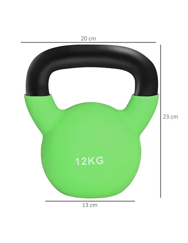HOMCOM Soft Kettlebell, 12kg Kettle Bell with Non-Slip Handle for Home Gym Weight Lifting and Strength Training, Green