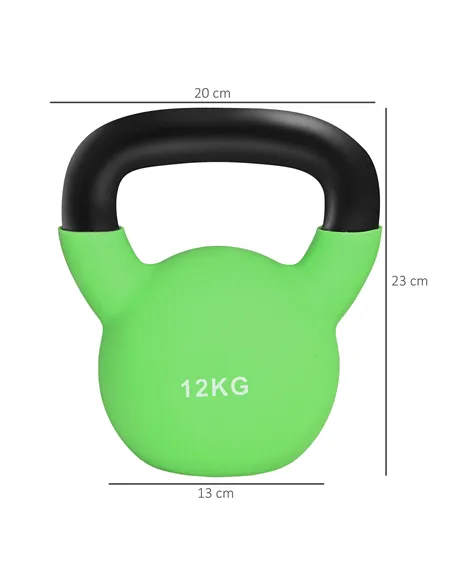 HOMCOM Soft Kettlebell, 12kg Kettle Bell with Non-Slip Handle for Home Gym Weight Lifting and Strength Training, Green