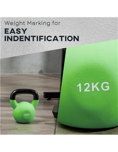 HOMCOM Soft Kettlebell, 12kg Kettle Bell with Non-Slip Handle for Home Gym Weight Lifting and Strength Training, Green