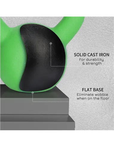 HOMCOM Soft Kettlebell, 12kg Kettle Bell with Non-Slip Handle for Home Gym Weight Lifting and Strength Training, Green