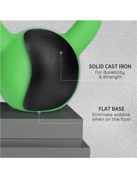 HOMCOM Soft Kettlebell, 12kg Kettle Bell with Non-Slip Handle for Home Gym Weight Lifting and Strength Training, Green