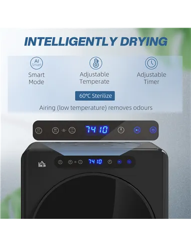 HOMCOM 4kg Compact 40-60℃  Tumble Dryer - Black