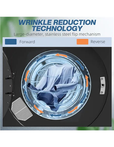 HOMCOM 4kg Compact 40-60℃  Tumble Dryer - Black