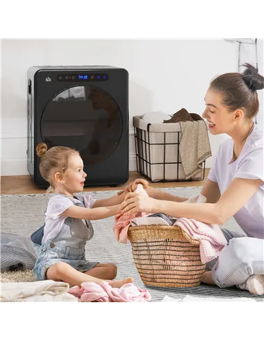HOMCOM 4kg Compact 40-60℃  Tumble Dryer - Black